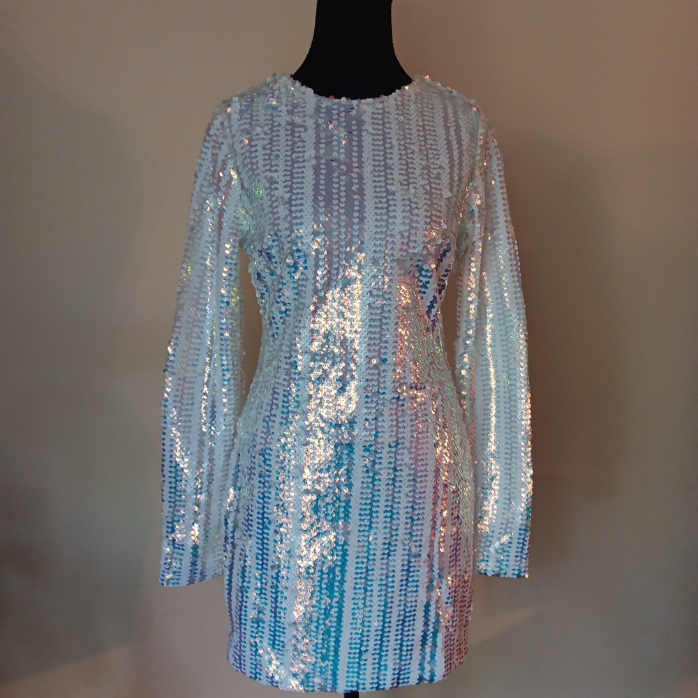 Sequin Long Sleeve Dress